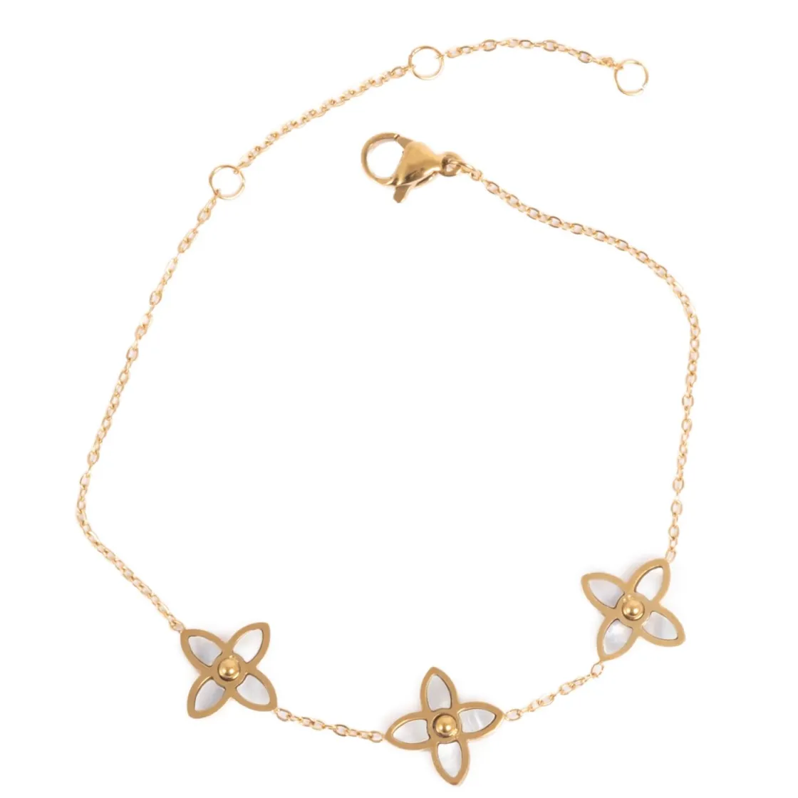 Kremmerhuset Armbånd med blomst, MOP, Gull| Armbånd