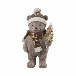 Kremmerhuset Bjørn med tre 7,5 cm grå| Julepynt