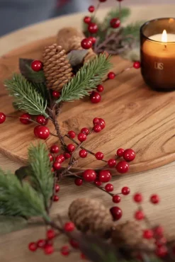 Kremmerhuset Girlander med kongle og røde bær| Kunstige Blomster|Juletrær Og Julegrønt