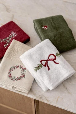 Kremmerhuset Gjestehåndkle krans beige| Annen Tekstil|Baderomsartikler