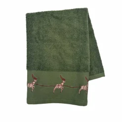 Kremmerhuset Gjestehåndkle reinsdyr grønn| Annen Tekstil|Baderomsartikler