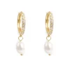 Kremmerhuset Glitrende hoops med perle, Gull| Ørepynt