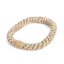 Kremmerhuset Hårstrikk Glitter Pistasj/gull/beige perle| Hårstrikk