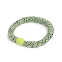 Kremmerhuset Hårstrikk Glitter salvie grønn m/oliven perle| Hårstrikk