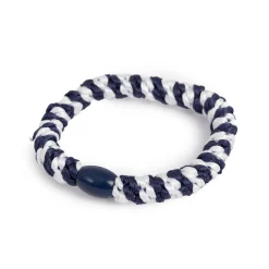 Kremmerhuset Hårstrikk Marine/hvit m/marine perle| Hårstrikk