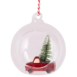 Kremmerhuset Julekule Bil i glasskule rød| Julepynt|Julekuler