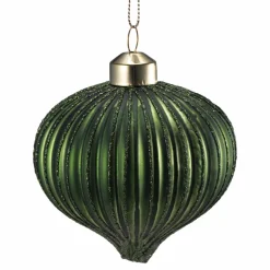 Kremmerhuset Julekule dråpe rille grønn| Julekuler