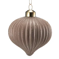 Kremmerhuset Julekule dråpe rille rosa| Julekuler