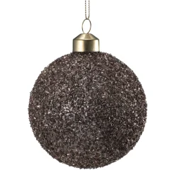 Kremmerhuset Julekule glitter perle brun| Julekuler