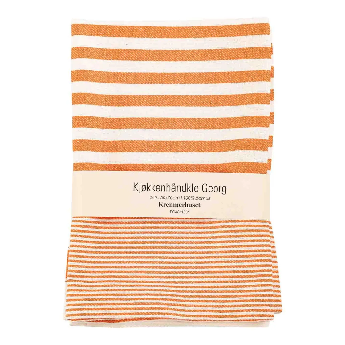 Kremmerhuset Kjøkkenhåndkle Georg 50x70 sett oransje| Annen Tekstil|Kjøkkentekstil