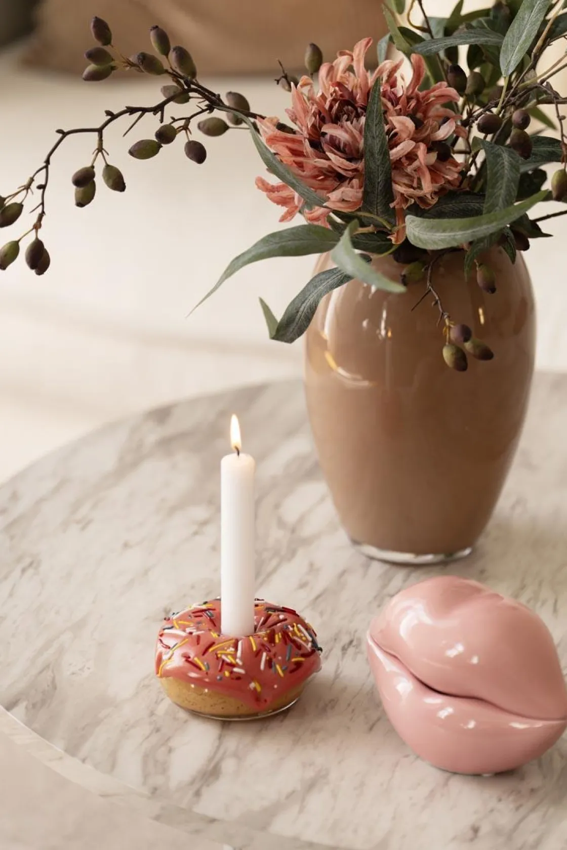 Kremmerhuset Kronelysestake Donut 5,5 cm| Lysestaker