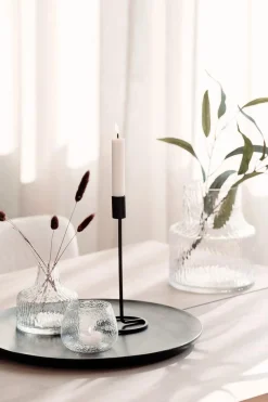 Kremmerhuset Kronelysestake Lea 23,5 cm sort| Lysestaker