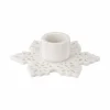 Kremmerhuset Kronelysestake Snøflak 2,7 cm hvit| Lysestaker|Julelys Og Lysestaker