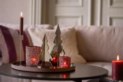 Kremmerhuset Kubbelys rustikk 14 cm julerød| Kubbelys|Julelys Og Lysestaker