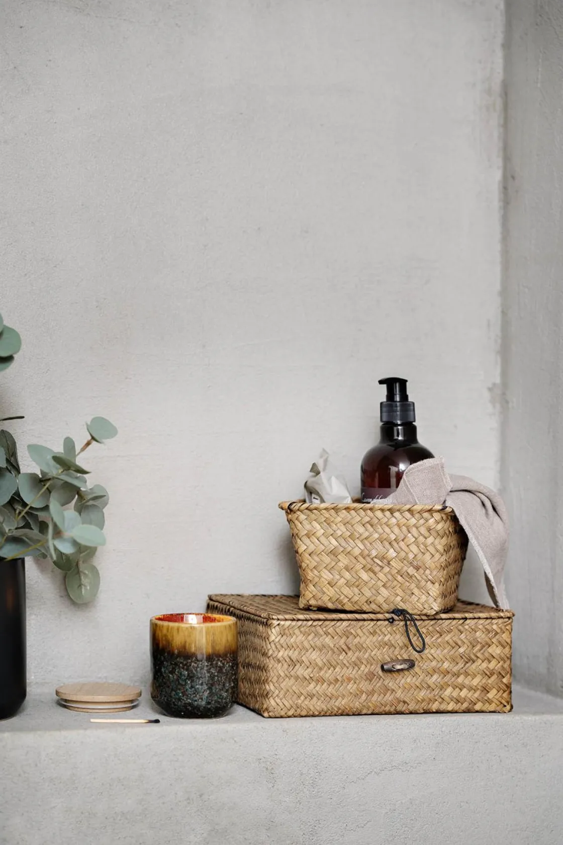 Kremmerhuset Kurv Tage med lokk liten| Oppbevaring Og Kurver|Baderomsartikler