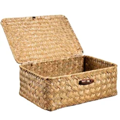 Kremmerhuset Kurv Tage med lokk stor| Oppbevaring Og Kurver|Baderomsartikler