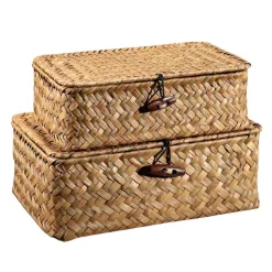 Kremmerhuset Kurv Tage med lokk stor| Oppbevaring Og Kurver|Baderomsartikler