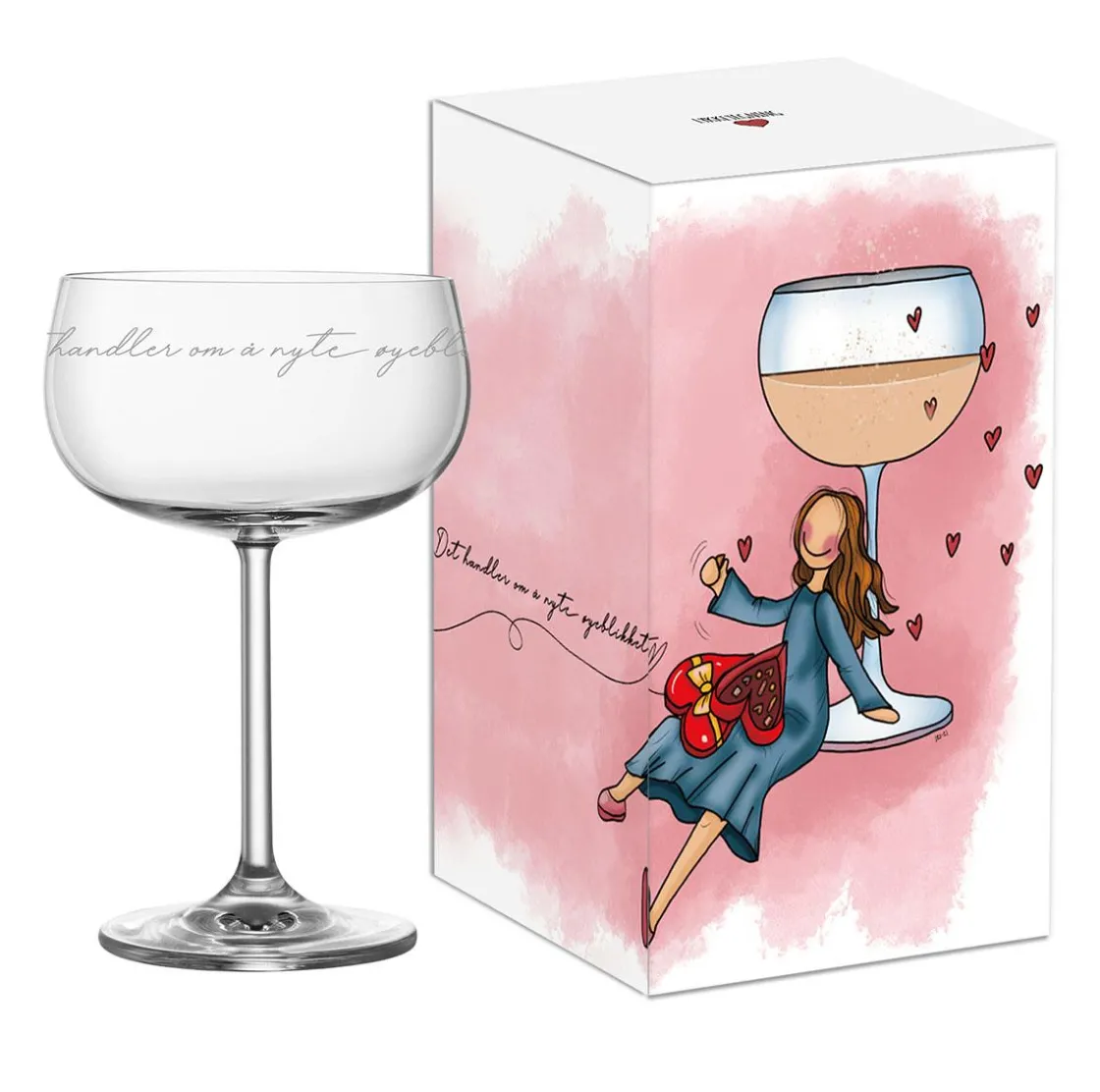 Kremmerhuset Lykketegning - Det handler om å nyte øyeblikket, Champagneglass| Glass