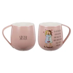 Kremmerhuset Lykketegning - Søster Krus 40 cl rosa| Krus