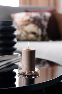 Kremmerhuset Lysholder rille 9cm oliven| Lysfat|Lysestaker