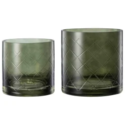 Kremmerhuset Lyslykt Billie rutet 10cm grønn| Lykter