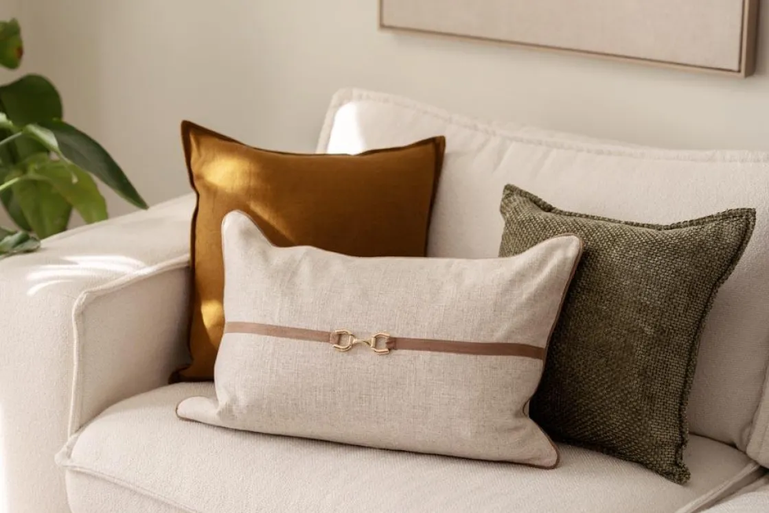 Kremmerhuset Putetrekk Herringbone 48x48cm sennep| Putetrekk