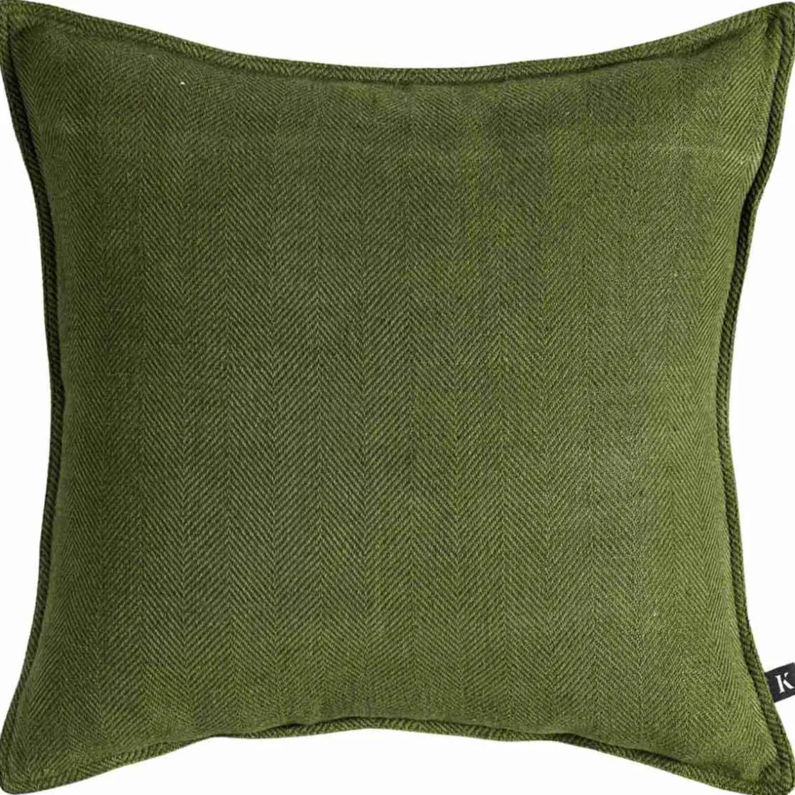 Kremmerhuset Putetrekk Herringbone 48x48cm grønn| Putetrekk|Juletekstil