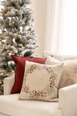 Kremmerhuset Putetrekk krans broderi 48x48 cm| Putetrekk|Juletekstil