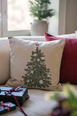 Kremmerhuset Putetrekk Nostalgisk tre 48x48 cm| Putetrekk|Juletekstil