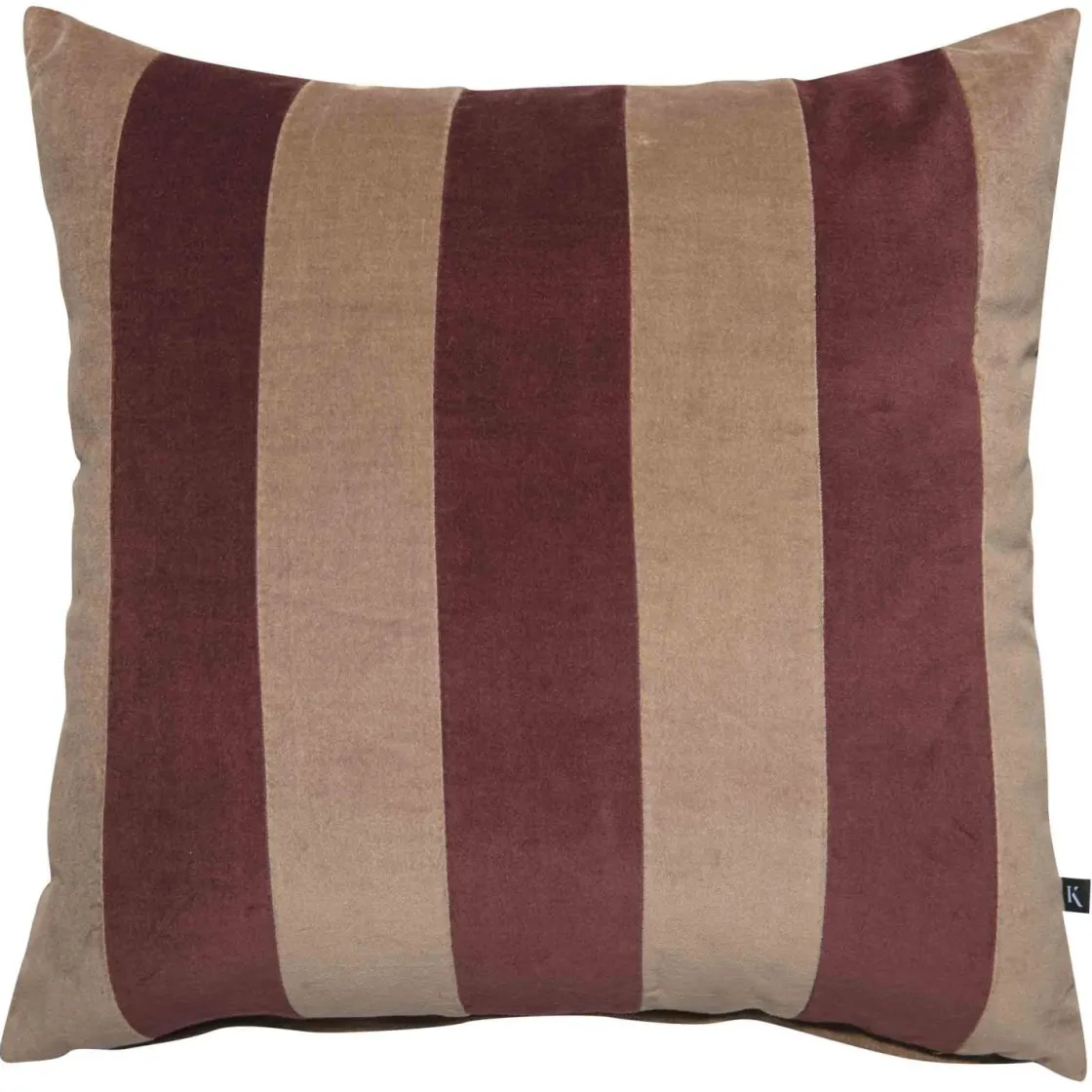 Kremmerhuset Putetrekk velur striper 48x48 cm, burgunder| Putetrekk