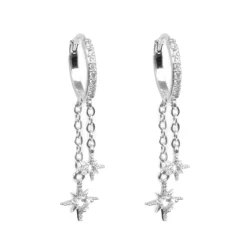 Kremmerhuset Øreringer, hengende stjerne, Sølv| Ørepynt