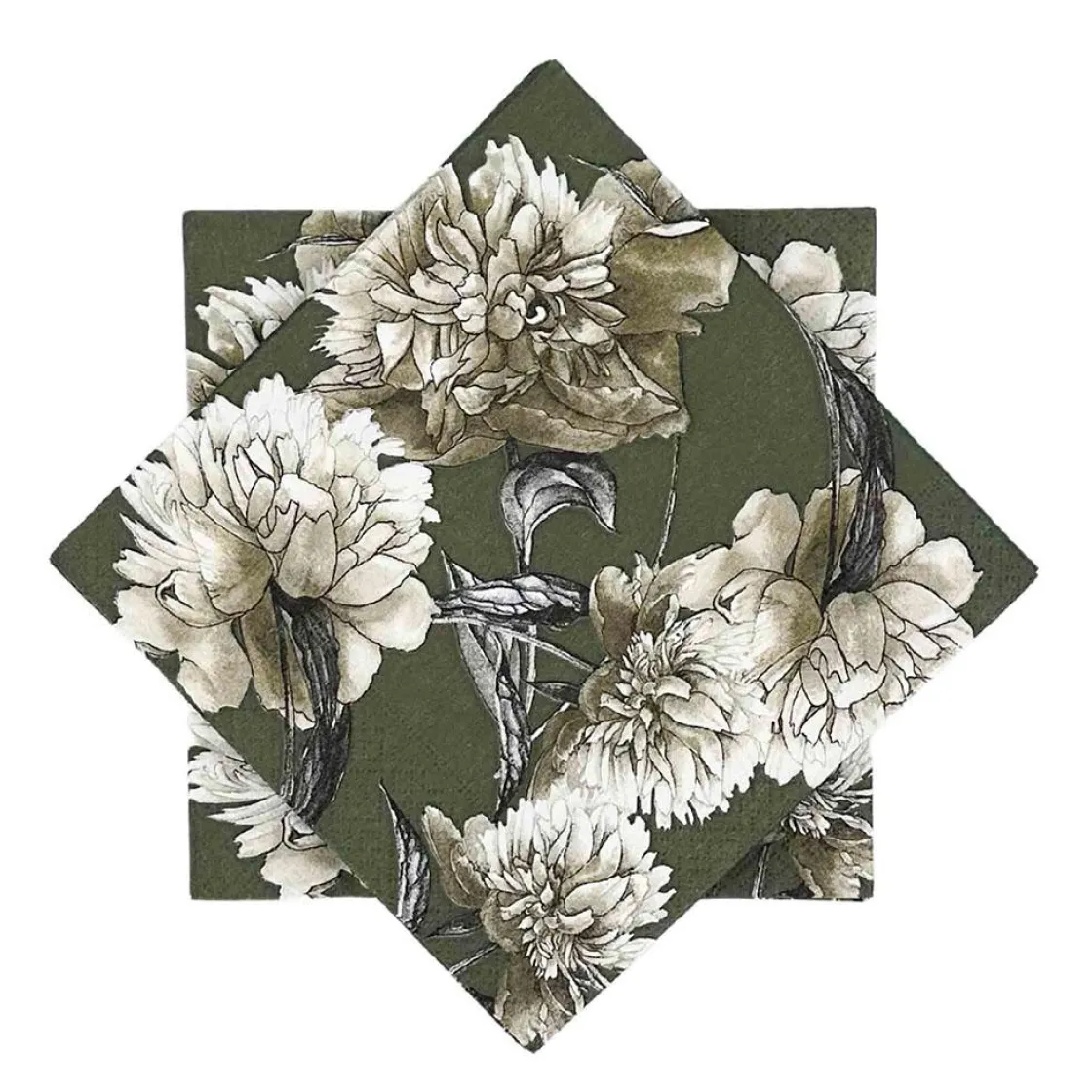 Kremmerhuset Serviett Hydrangea Grønn| Servietter