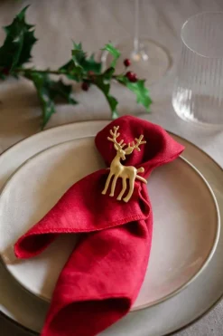 Kremmerhuset Serviettringer 4 pk hjort gull| Servering|Juleservering