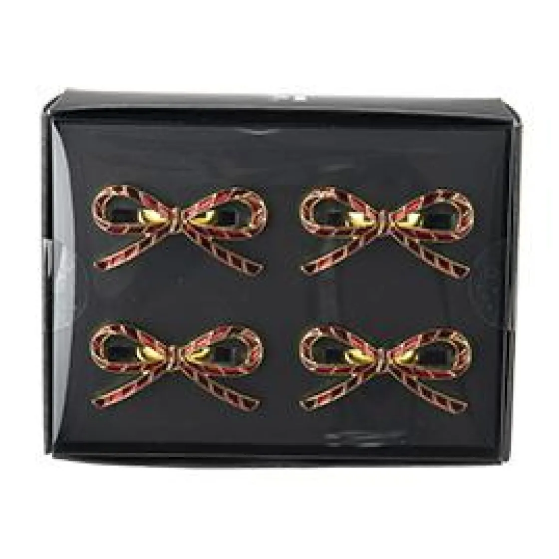 Kremmerhuset Serviettringer 4 pk sløyfe rød| Servering|Juleservering