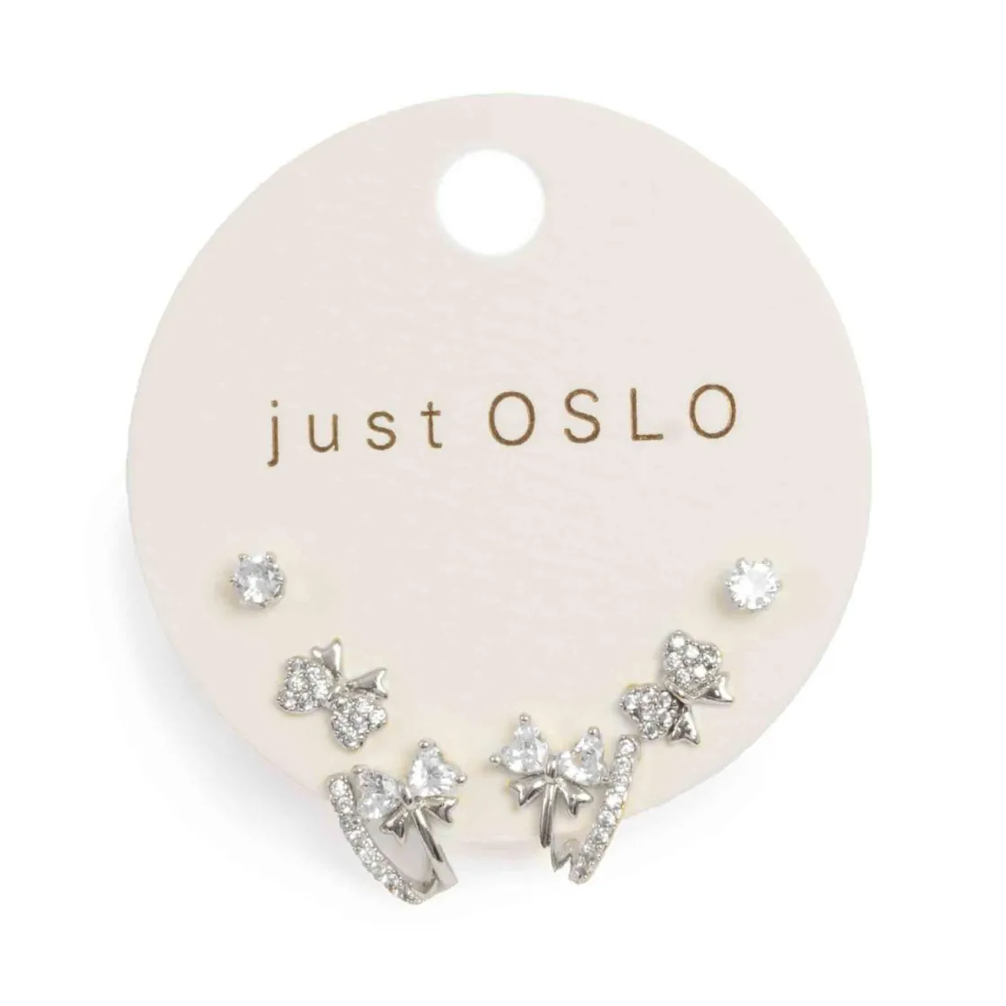 Kremmerhuset Sett med 3 par øredobber, sløyfe, Sølv| Ørepynt