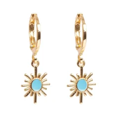 Kremmerhuset Små hoops, sol, turkis| Ørepynt