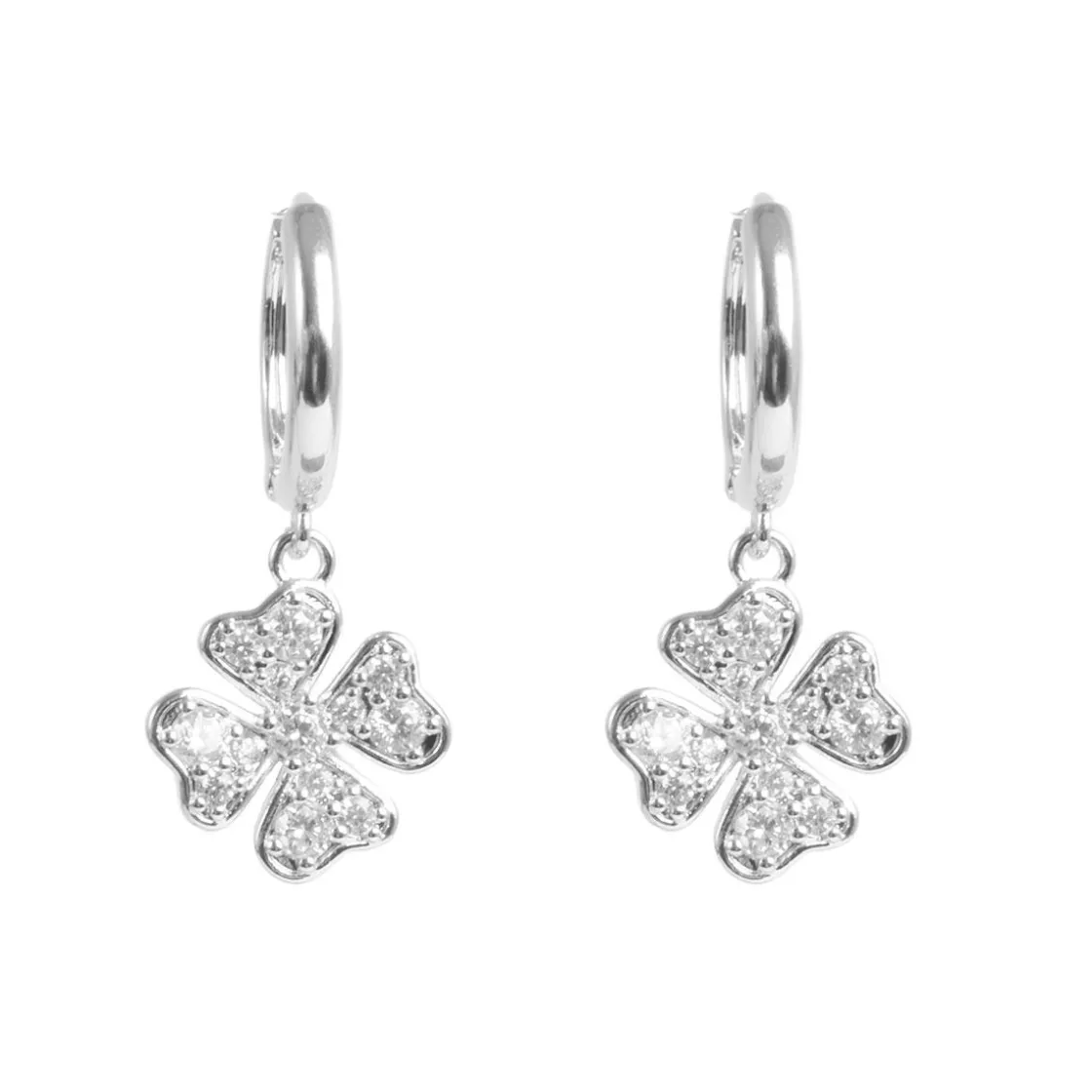 Kremmerhuset Små øreringer, firkløver, Sølv| Ørepynt