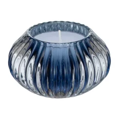 Kremmerhuset Telysholder rille mørk blå| Lysestaker