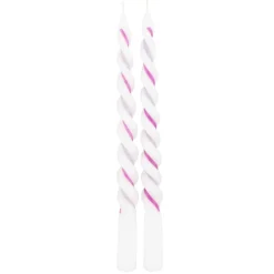 Kremmerhuset Twistlys, 2 stk 29 cm, rosa| Kronelys